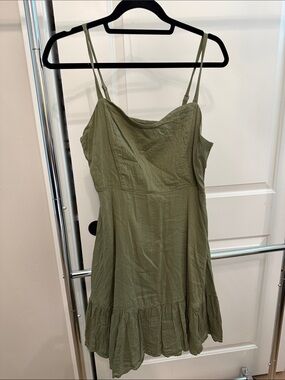 Old Navy Olive Green Ruffle-Hem fit and flare Sundress